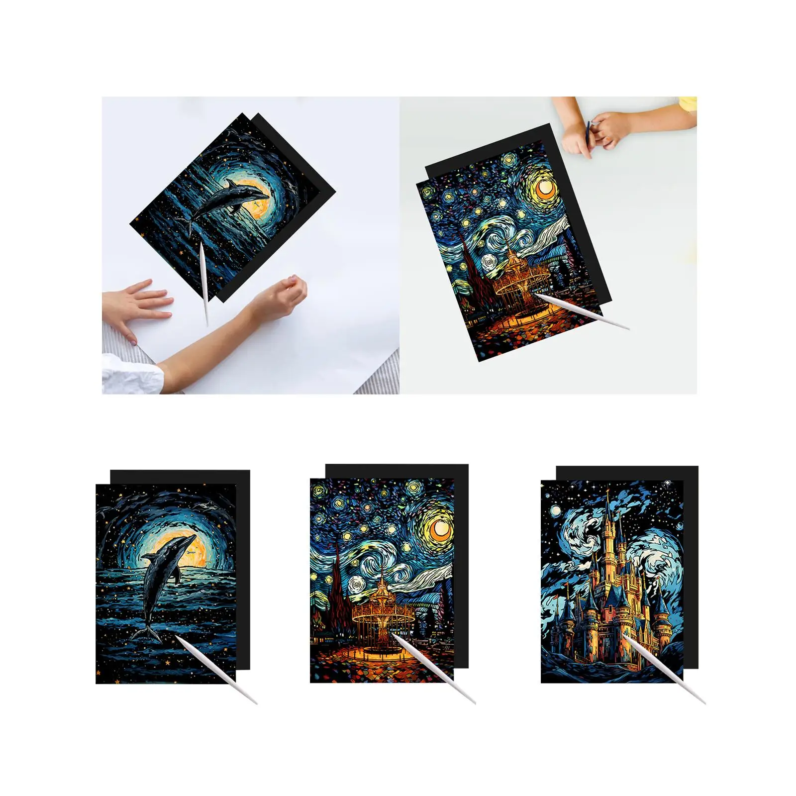 

Scratch Paper Toy Kid Paper Craft Project Black Scratch Sheet for Girls Kids