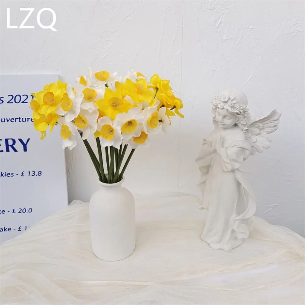 1 Bundle Beautiful Artificial Narcissus Flower New Home Artificial Daffodils Bouquet Wedding Decor Fake Flower