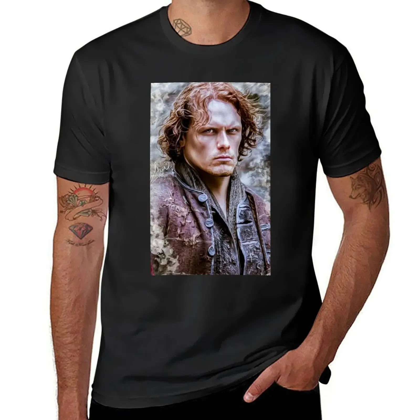 sam heughan T-Shirt Short sleeve tee custom t shirt plus sizes plus size men clothing