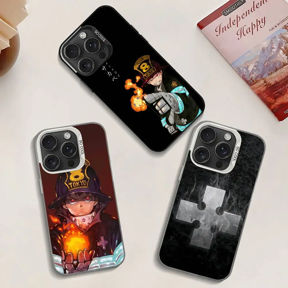 

Anime F-Fire F-Force Phone Case For IPhone 17 16 15 14 13 12 11 Pro Max Plus Color Shockproof Back Silver Cover