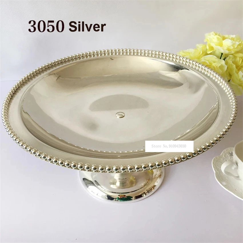 New European Style Cake Rack Silver Plated Metal Fruit Plate Creative Dessert Plate Party Supplies Home Decoration Dessert Tray