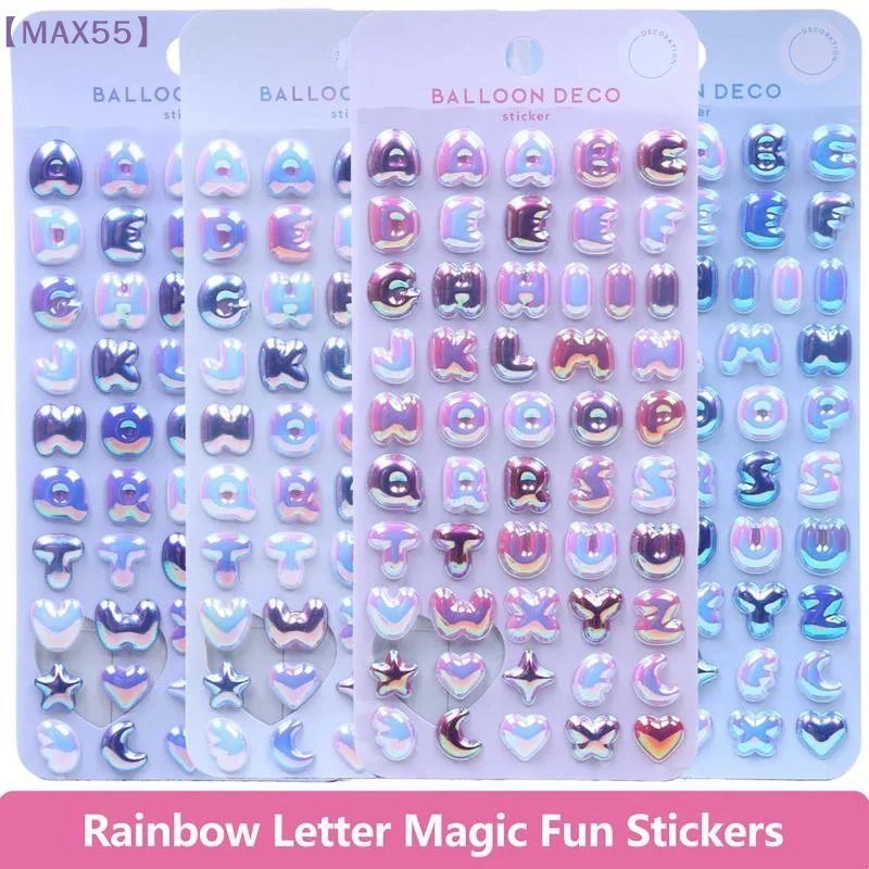 

2/4Pcs Colorful Rainbow Letters Decor Stickers Scrapbooking Diy Journaling Cute Stationery Diary Decal Gift【MAX-55】