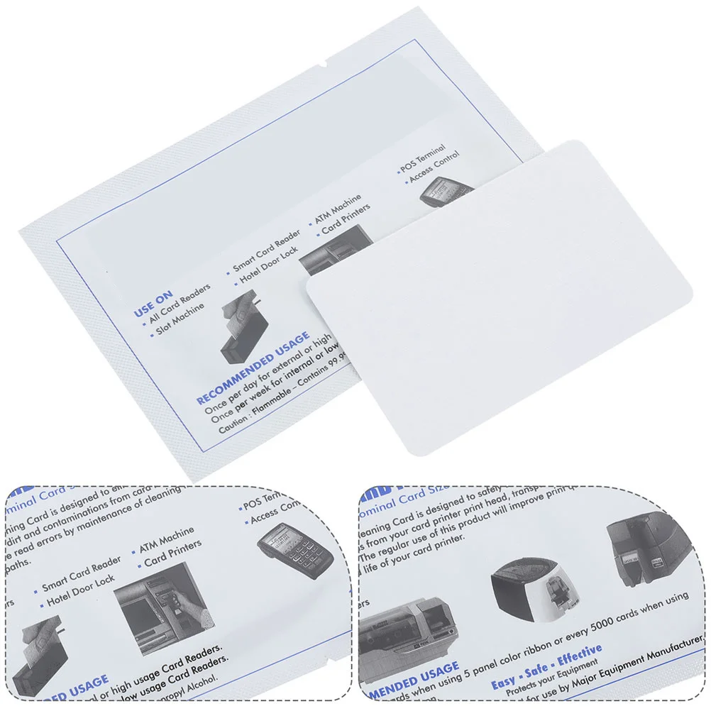 5 Pcs Cleanser Pos Terminal Cleaning Tools Card Cleaner PVC Printer Cards Reader Cleaners Credit Machine