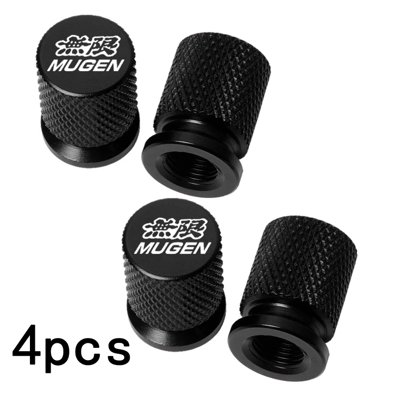 4Pcs Mugen Tire Wheel Valve Dust Caps Tyre Rim Stem Covers For Mugen Power Civic Accord CRV Hrv Jazz RAV4 Car Accessories