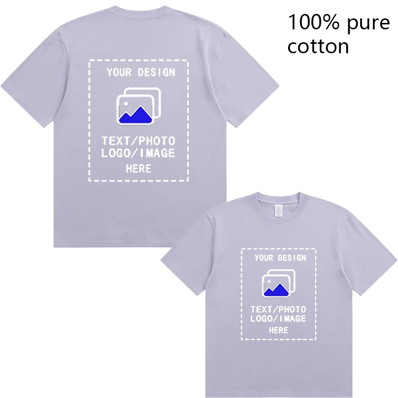 Dubbelzijdig op maat bedrukt DIY gepersonaliseerd op maat gemaakt 220G dik T-shirt voor teamuniformen en aanpassing van werkkleding