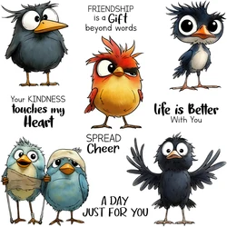 Mangocraft Cute Cartoon Funny Birds Cutting Dies Clear Stamp DIY Scrapbooking Metal Dies Silicone Stamp For Cards Albums Decor