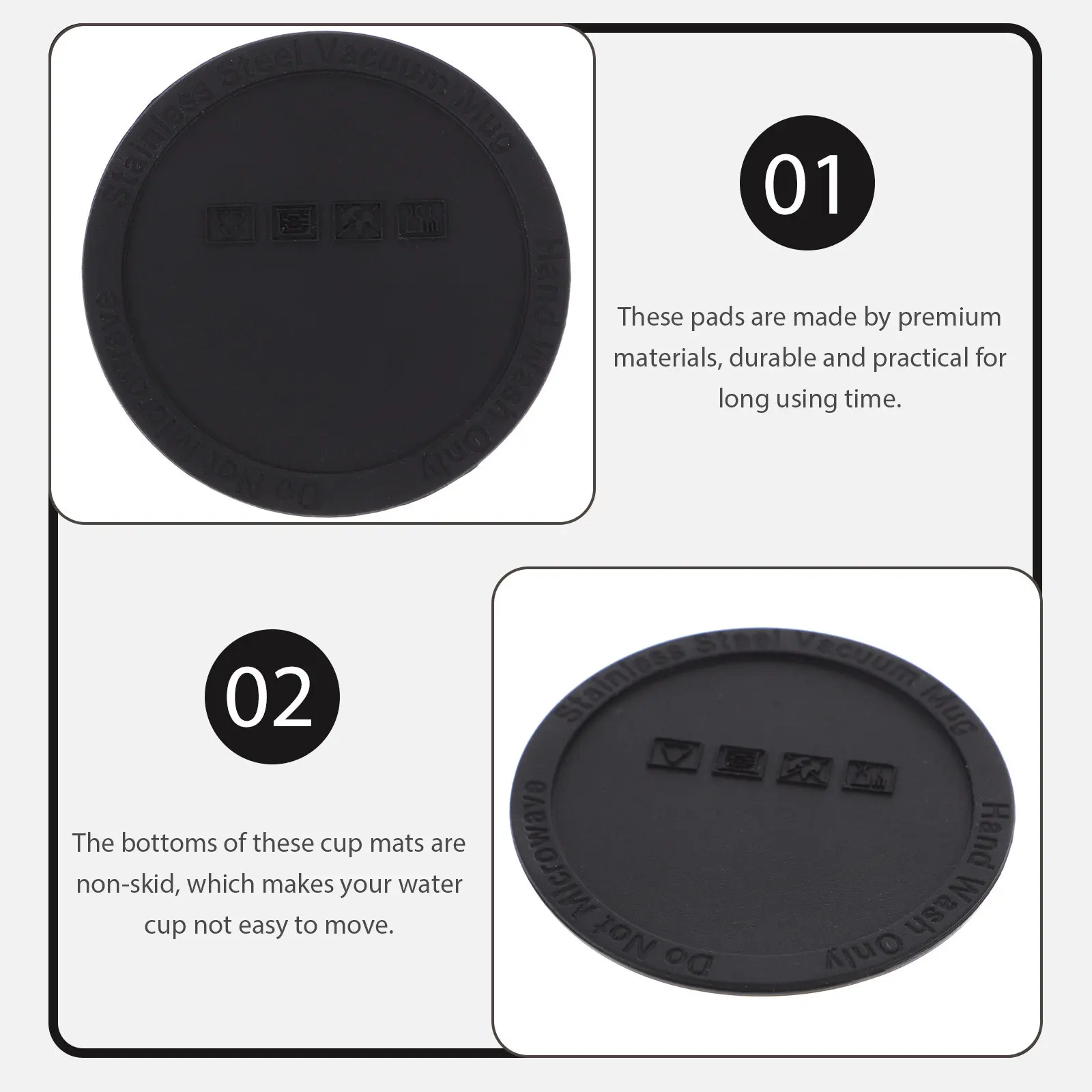 10Pcs Premium Silicone Cup Mats Non-Skid Heat Insulating Tumbler Pads for Kitchen Home Office Bar Protective Round Bottle Mats