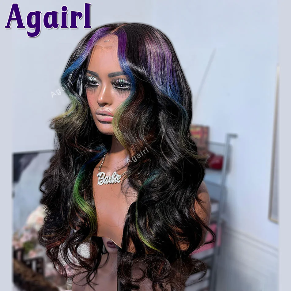 Green Purple Lace Front Wig Green Lace Front Wig | WigIsFashion main image 3
