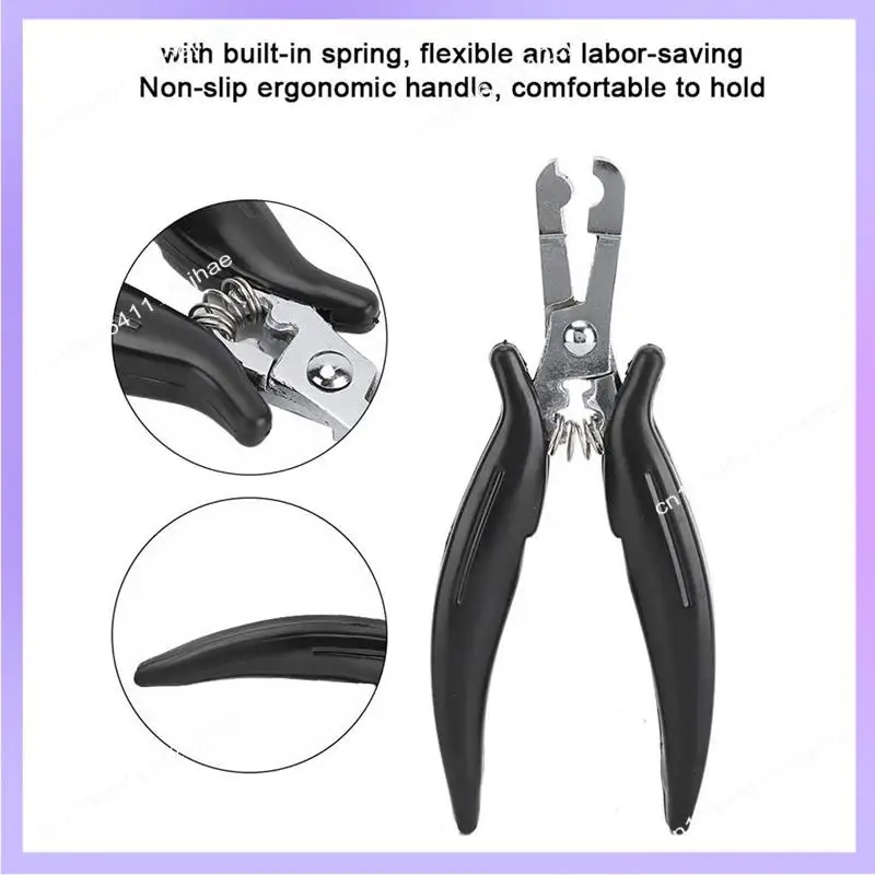 N83R Hair Extension Pliers, Stainless Steel Non Slip Handle Hair Extension Wig Tools