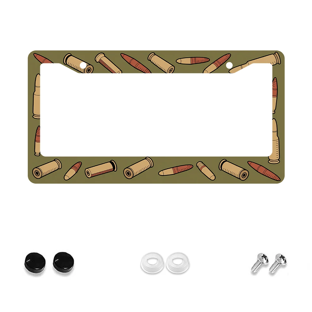 

1 шт., рамка номерного знака с 2 отверстиями в стиле ретро, коричневая пуля, алюминиевый материал, 6x12 дюймов с комплектом винтов, размер номерного знака США