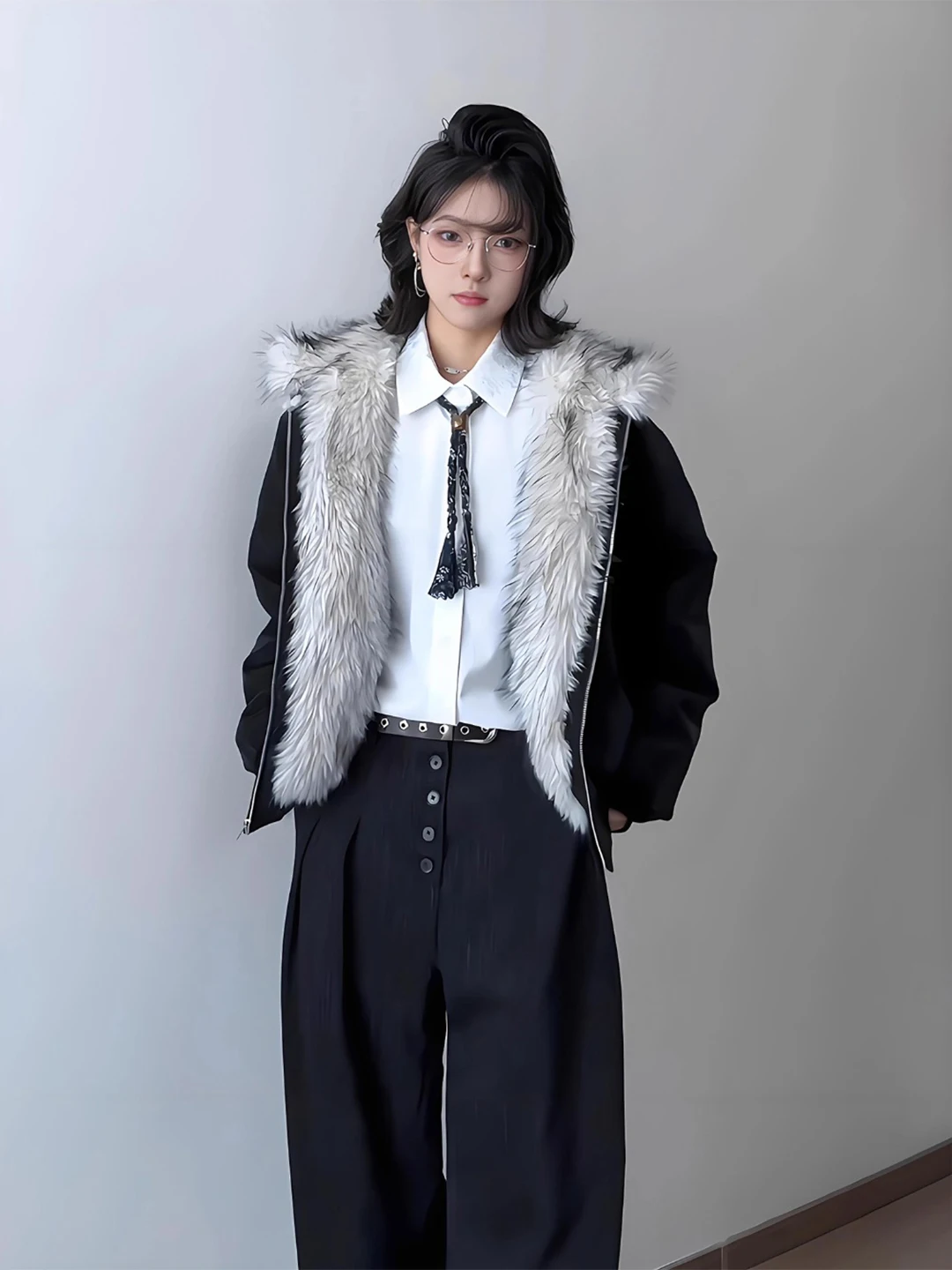 

Warmth American Style PU Leather Short Cotton Jacket Men Women Winter Fur Waterproof Warm Cotton Coat Hooded Outerwear