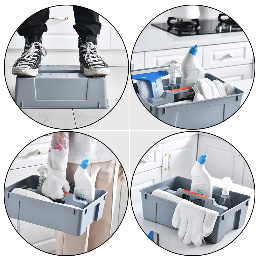 

1pc Desktop Sundry Storage Box Multifunctional Portable Organizer Large Capacity Household Cleaning Supply Container Lightweight