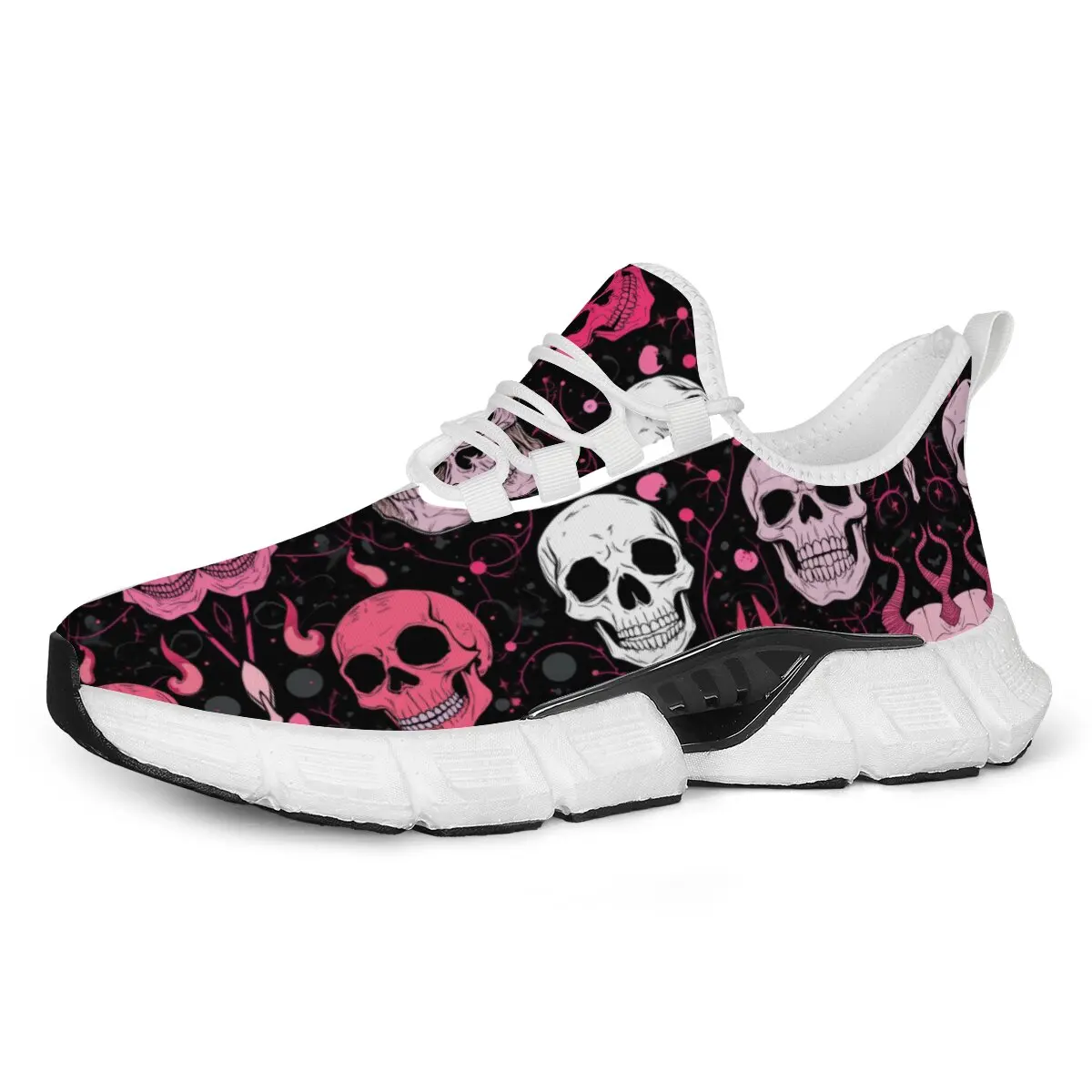 Fashion Skull Running Shoes for Men Women Edgy Elegance Sneakers Gothic Light Weight Mesh EVA Walking Tennis Sports Shoes