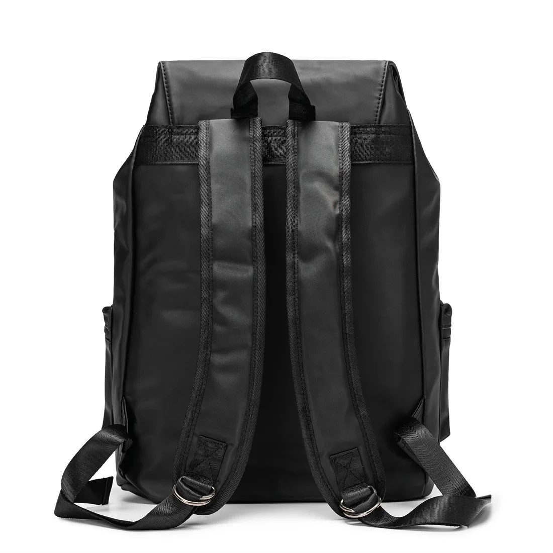 Mochila de cuero para hombre, morral escolar de alta calidad, color negro, a la moda, para adolescentes y niños