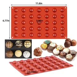 35 Cavity Mini Semi Sphere Silicone Mold For Baking Half Round Ball Mould Hot Chocolate Bomb Cocoa Dome Mousse Ice Making Tools