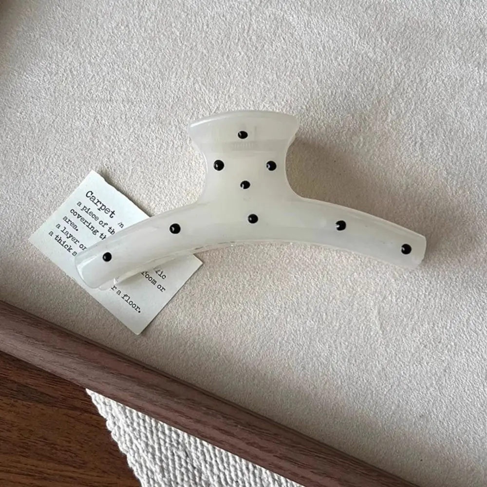 Fresh Bowknot Bow Hair Claw Cute Hairpin Acrylic Polka Dot Hair Clip Korean Style Grab Clip Big Hair Claw Daily