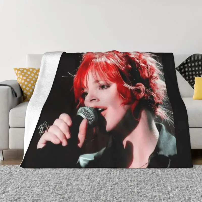 

Beautiful Mylene Farmer Sofa Fleece Throw Blanket Warm Flannel French Singer Blankets for Bedding Car Couch Quilt