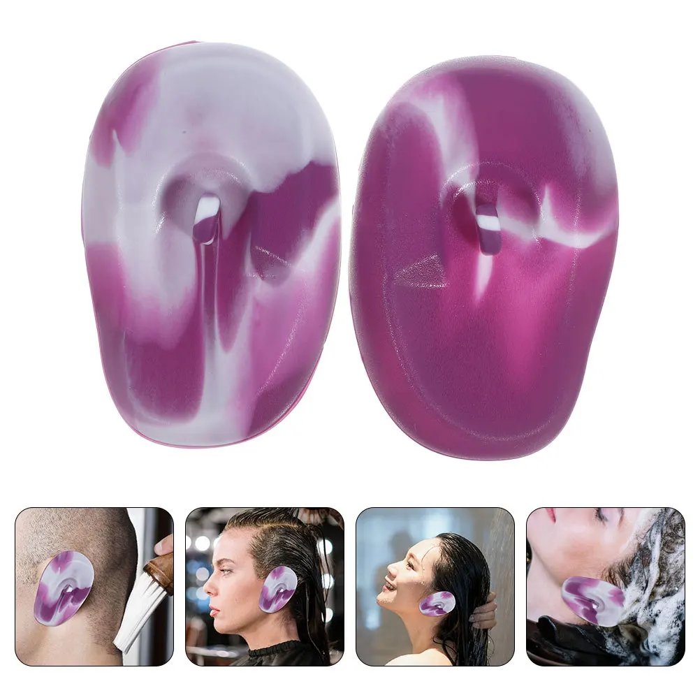 3 ペア漏れ防止シリコン耳カバー防水染毛剤耳プロテクターソフトで快適なサロン使用染毛剤イヤーマフ