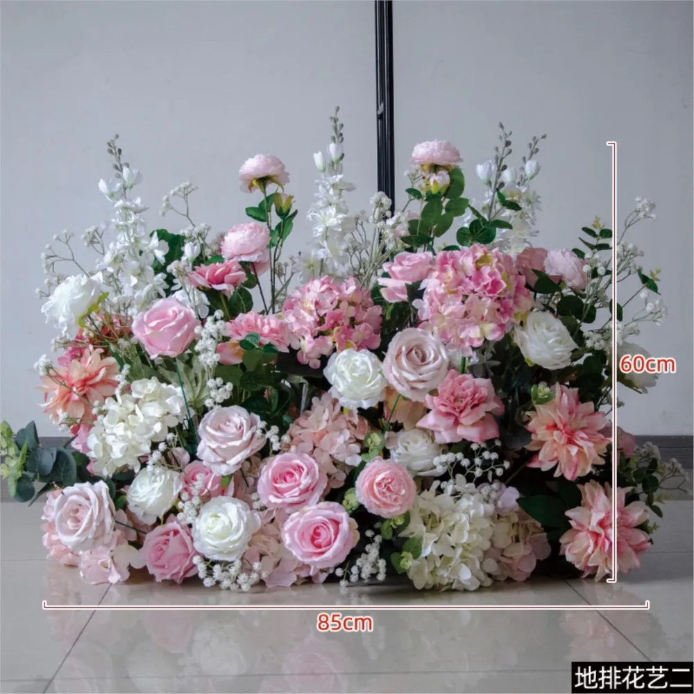 

Uflower Wedding Arch Backdrop Decor Pink Artificial Flower Row Arrangement Hanging Corner Flowers Table Centerpiece Floral Ball