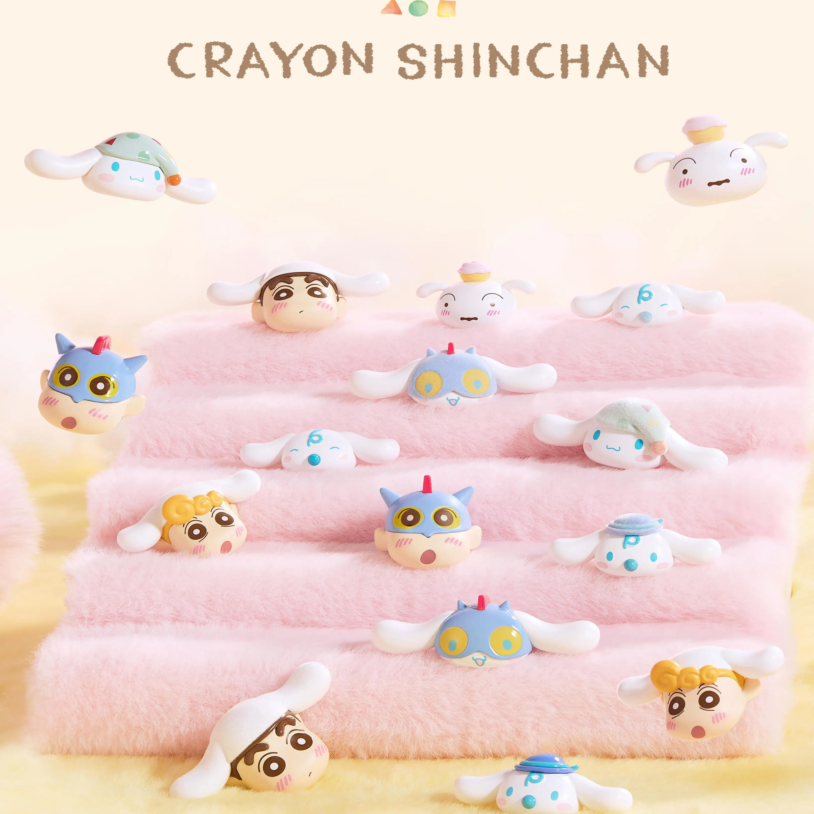 

Cartoon Cinnamoroll Crayon Shin-Chan Co-Branded Blind Box Mini Grain Bean Ornament Decorate Figure Trend Toy Birthday Gift