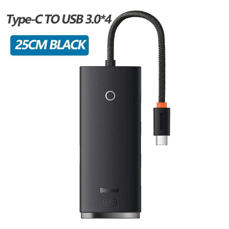 Baseus USB HUB-adapter 4-in-1 USB Type C naar USB 3.0 HUB-splitteradapter voor MacBook Pro Air Huawei Mate 30 Docking Station HUB