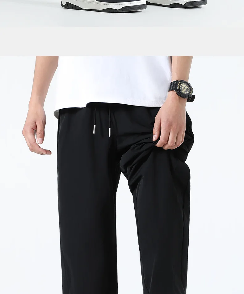 Celana Kasual Olahraga Kaki Lebar Lurus Bersirkulasi Jaring Warna Polos Tipis Musim Panas Anak Laki-laki Merek Fashion Amerika