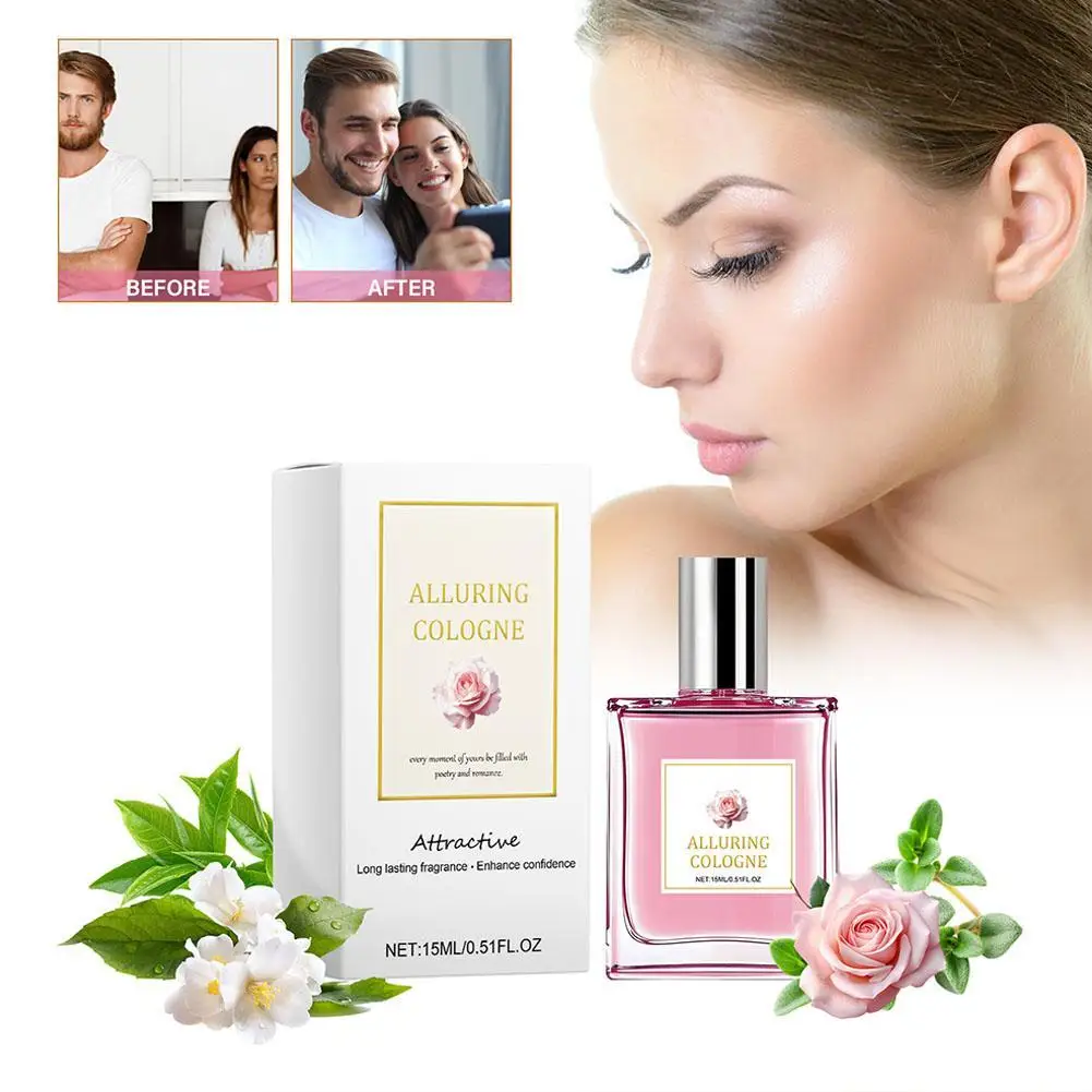 15ml de longa duração rosa perfume fragrância floral planta perfumada névoa corporal mostrar confiança aumentar namoro diário perfume corporal