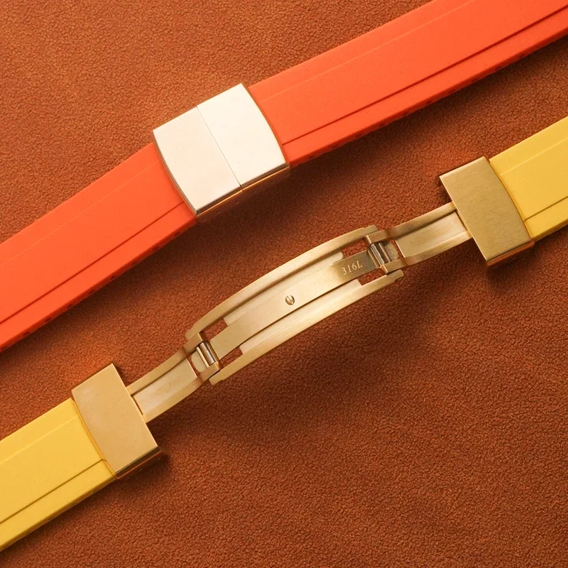 Пряжка для часов, пружинная раскладывающаяся застежка с двойным щелчком, 16 мм, 18 мм, быстросъемный роскошный ремешок для часов из нержавеющей стали 316L, складная пряжка