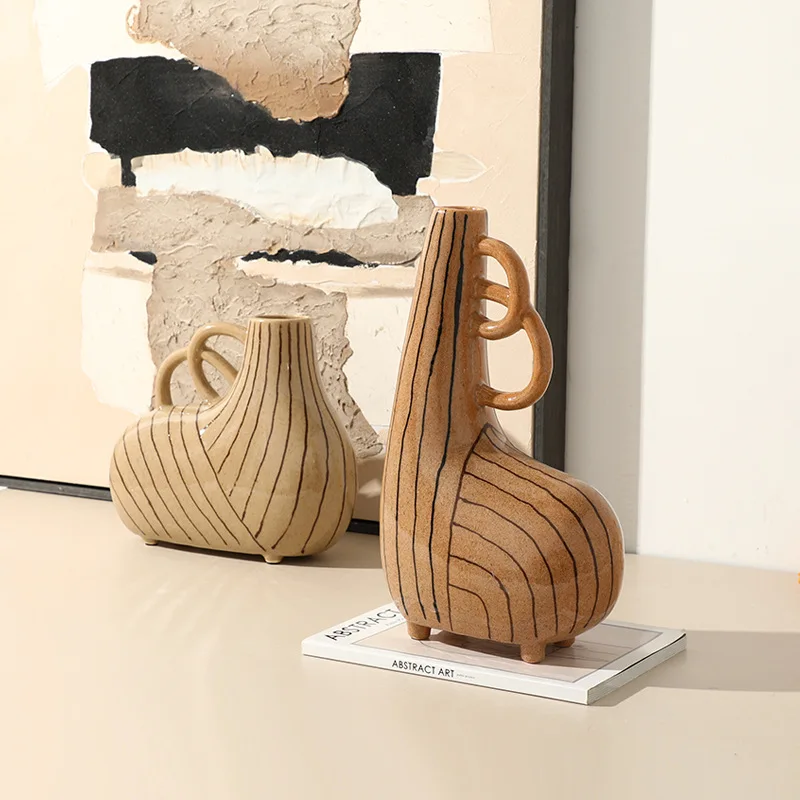 Elegant Vases Ceramics Room Vase Dried Flowers Interior Aesthetic Decoration Vases Hydroponics Flower Design Pottery Items