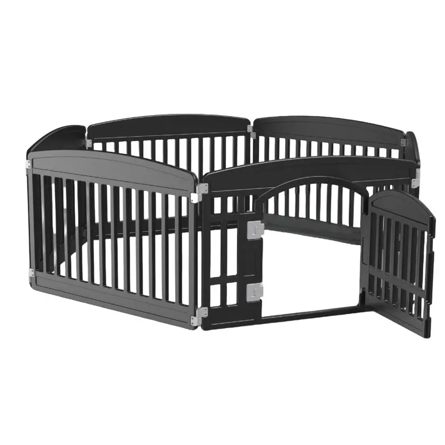 

Dog Playpen 6Panel 24 Inch Safe Secure Indoor Outdoor Pet Fence, Folding Portable 35 x 35 x 24IN, Ideal for Small to Medium Dogs