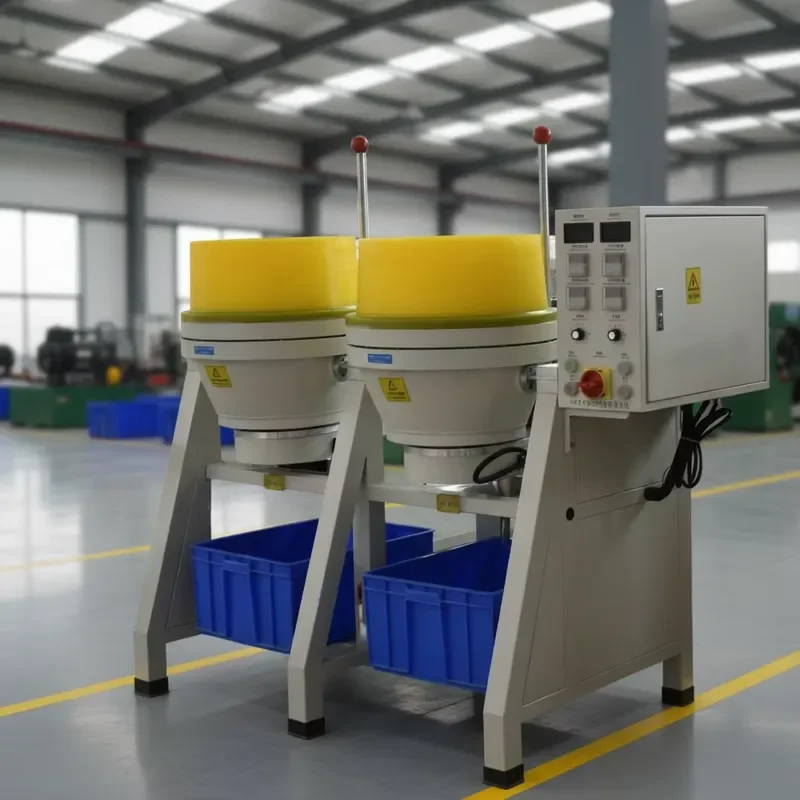 18L Double Drums Dry Wet Dual Use Stainless Steel Polishing Machine Motor Gearbox for Metal Parts Surface Finishing