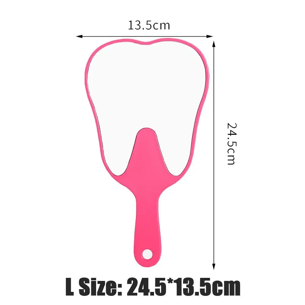 Universal Tooth Shaped Handheld Mirror PVC High Definition Makeup Mirror Dental Mirrors Gift