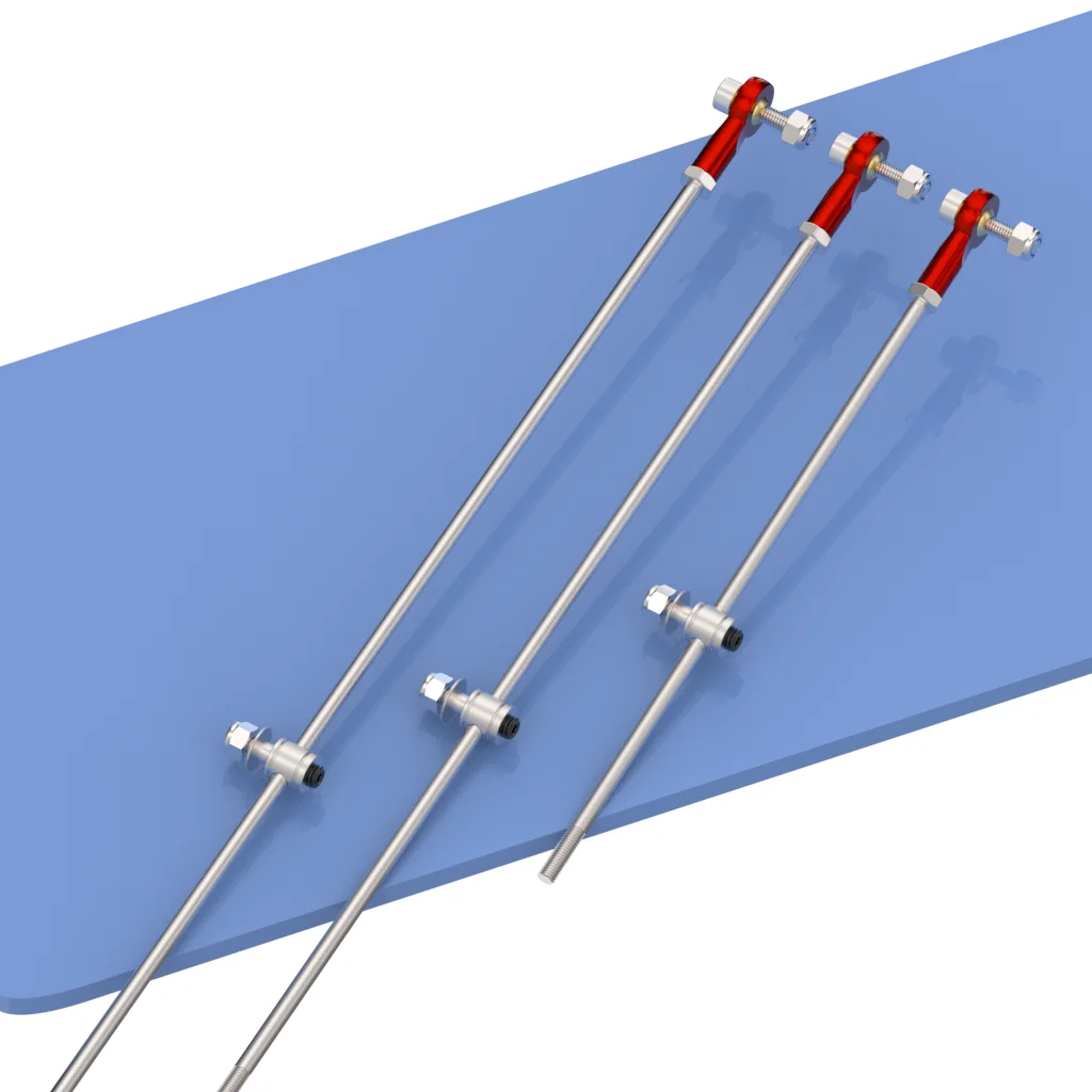 304 Stainless Steel RC Boat Rudder Linkage Set - 3mm M3 Servo Ball Joint + Adjustable Stopper + 100-300mm Push Rod Kit