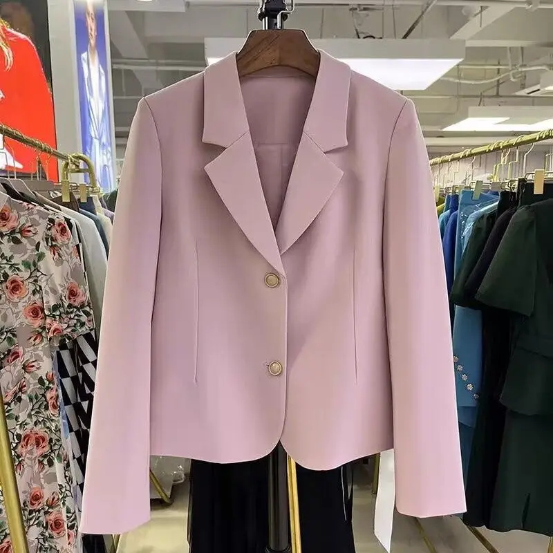 

2026 Short Sleeve Spring-Autumn New Style Petite Casual Style Collar Jacket Coat Suit