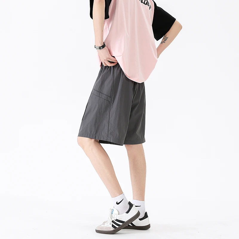 2026 Summer Man Short Pants UPF 100+ Sun Protection Ice Silk Cargo Shorts Quick Dry Loose Casual Five-Point Pants