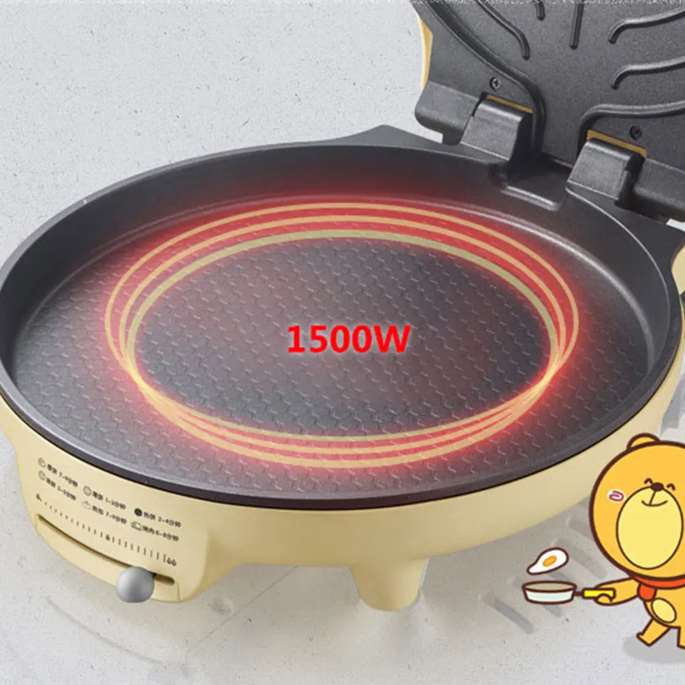 الكهربائية مقلاة خبز التدفئة تعليق نوع كريب صانع مقلاة فطيرة الخبز آلة فطيرة البيتزا الشواية