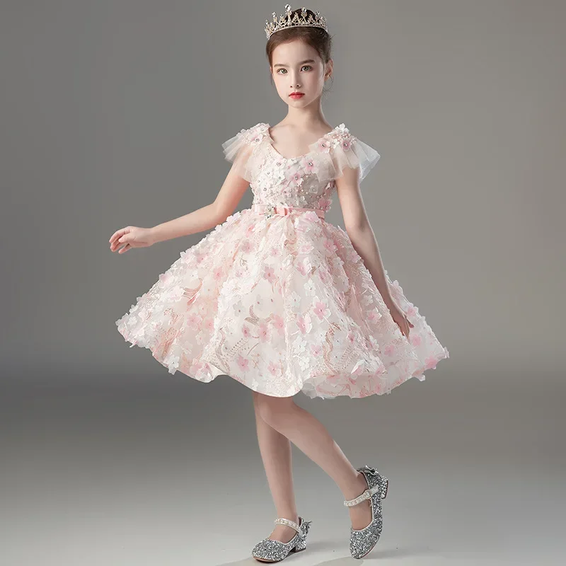 Flower Girl Party Birthday Dresses for Wedding Bridemaid Formal Occasion Dress Luxury Princess Pageant Short Evening Gowns Child