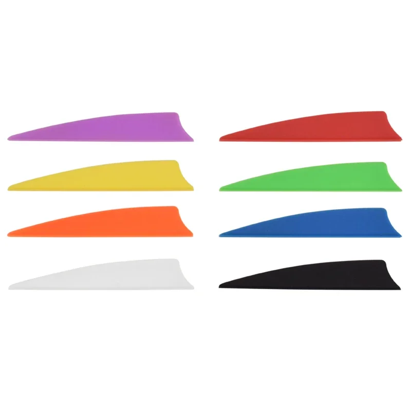 100 Pack 3in Shield Shape TPU Arrow Vanes Soft Flexible Rubber Fletches DIY Archery Arrow Making Replacement Parts
