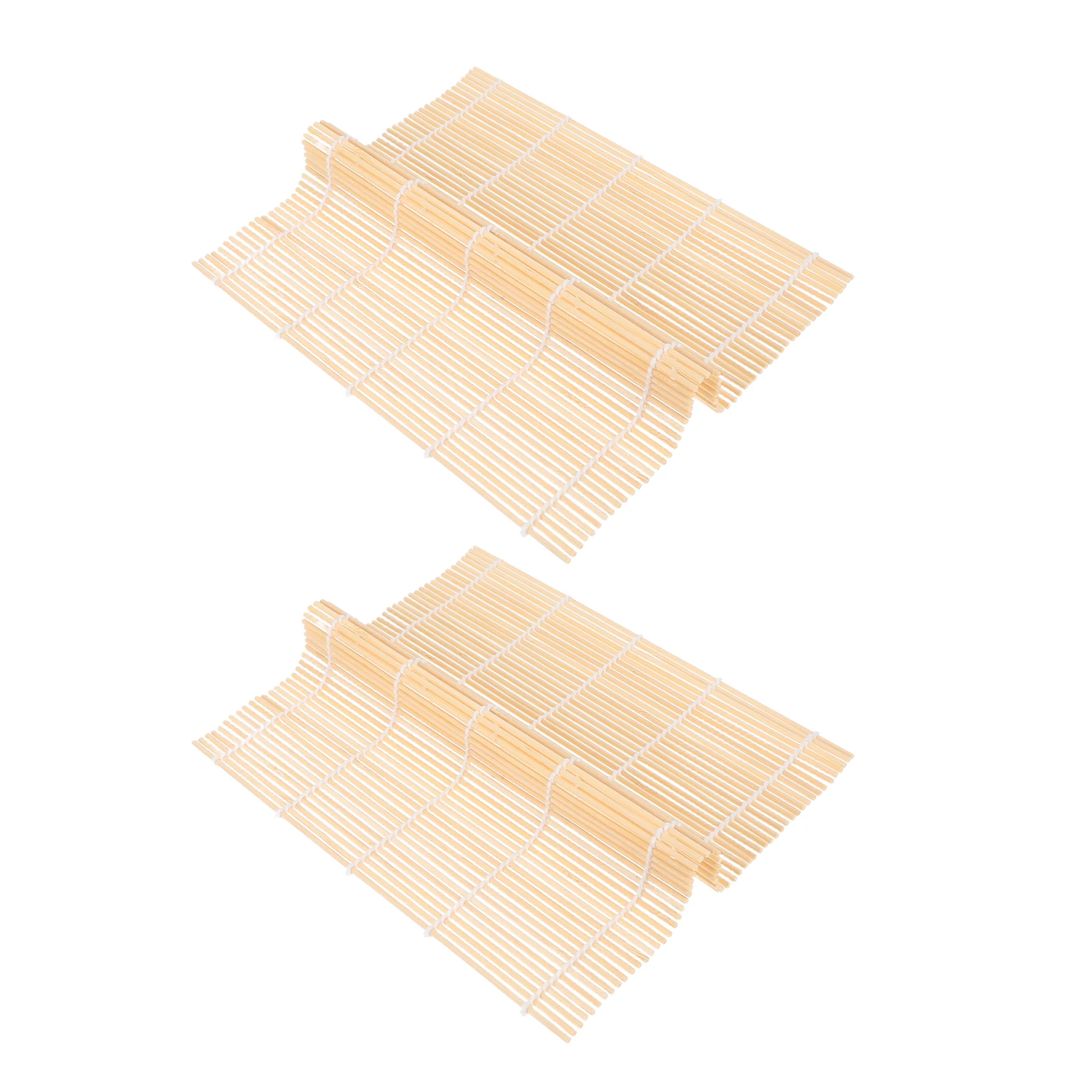 

2 Pcs Sushi Bamboo Mat 24cm Carbonized Reliable Rolling Design Versatile Use Ideal Gatherings Japanese Style Anti Scald