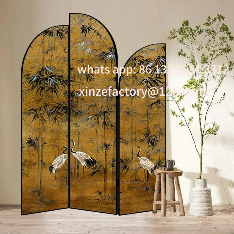 Customizable French screen partition living room entrance simple modern decoration background wall folding mobile