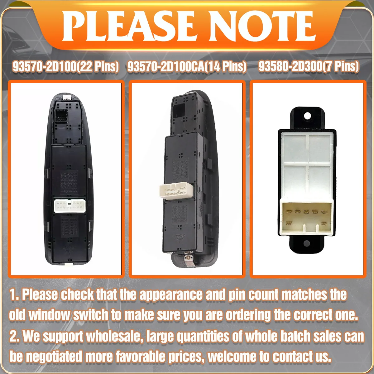 زر مفتاح نافذة الطاقة الكهربائية لشركة Hyundai Elantra XD Hyundai Avante XD 2001-2006 93570-2D100 93570-2D100CA 93580-2D300