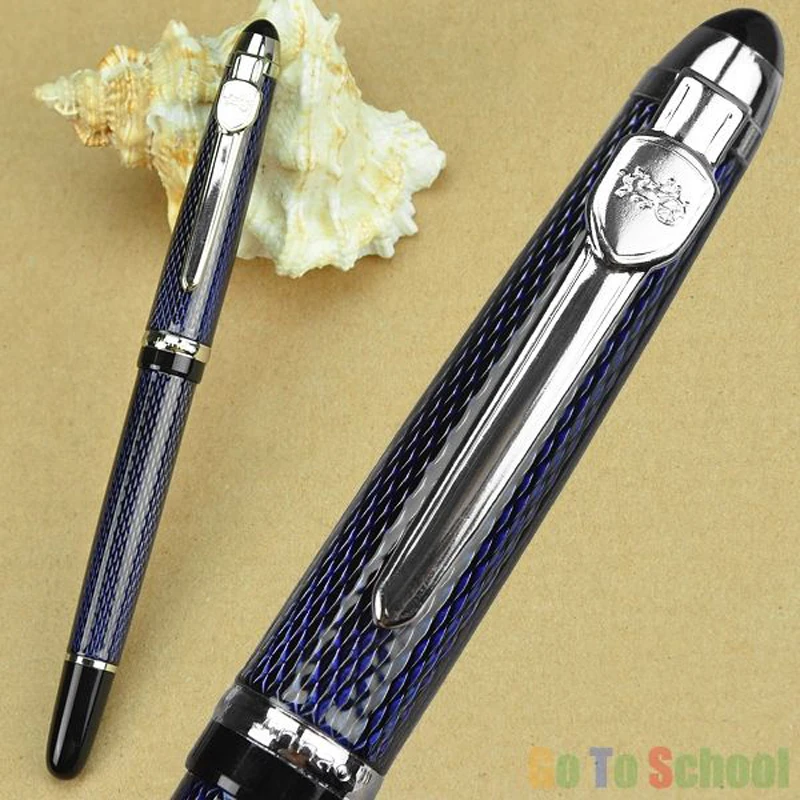 Jinhao Carbon Fibre Blue & Metal M Nib 0.5MM Fountain Pen JF522