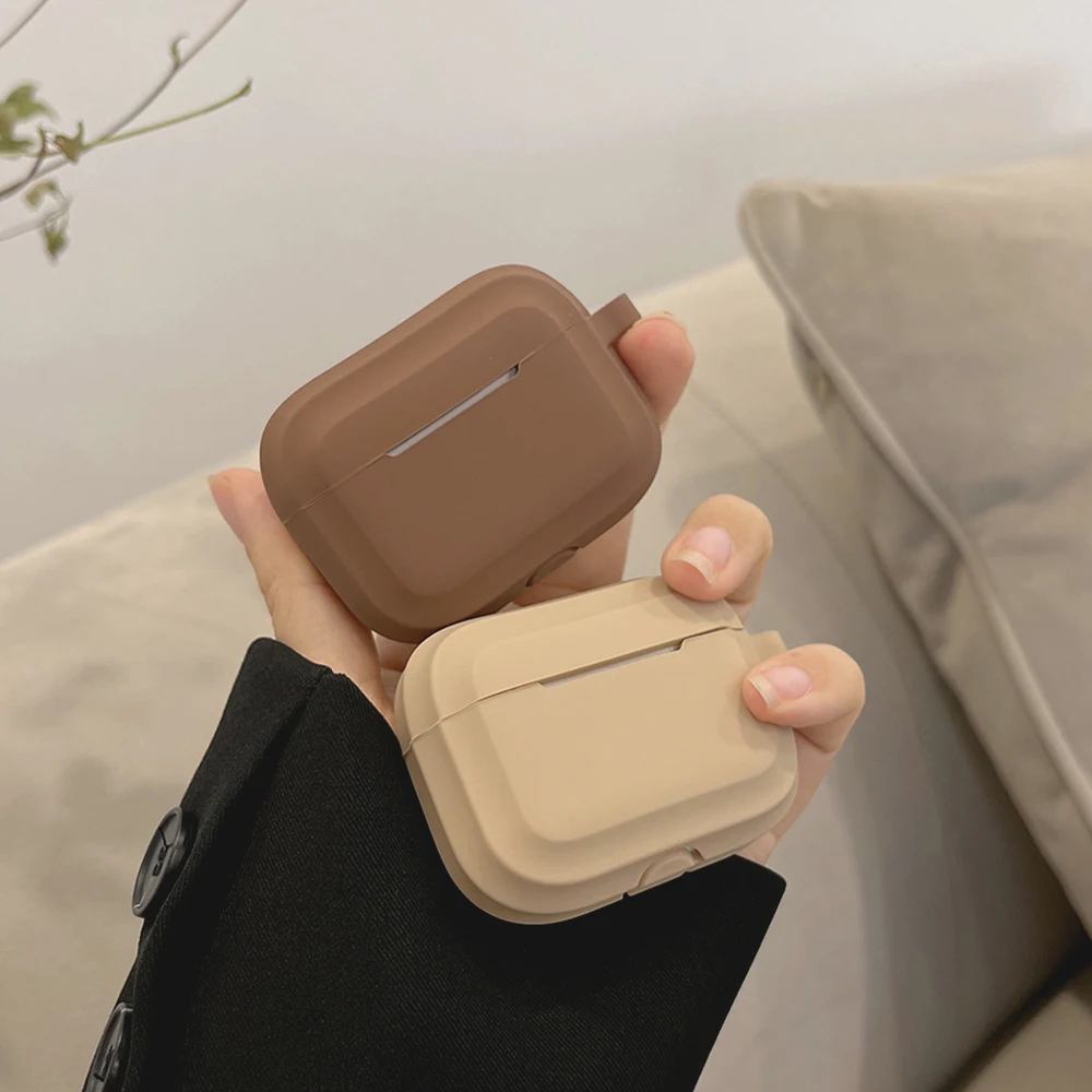 

For Apple Airpods Pro 3 Fashion Chocolate Khaki Case Silicone Earphone Cover For Airpods 3 3rd Generation air pod 2 1 Case