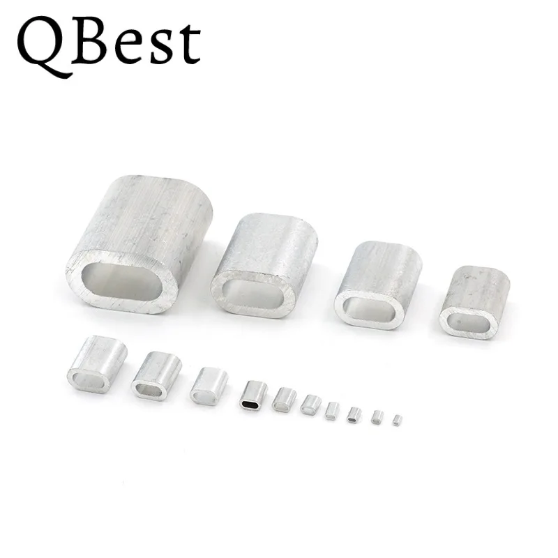 M 0,8 M 1,2 M 1,5 M2 M3-M10 Aluminium Einzigen gehäuse draht seil ferrule kabel krawatten Aluminium Crimpen Hülse Oval clip Draht Seil Klemme