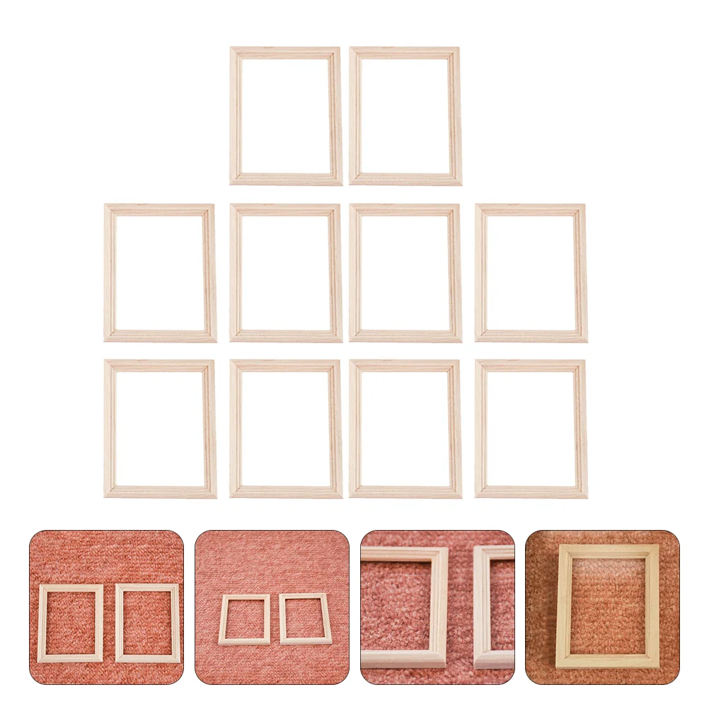 

10 Pcs Miniature Dollhouse Accessories Photo Frame Model Simulation Picture Frames Ornaments