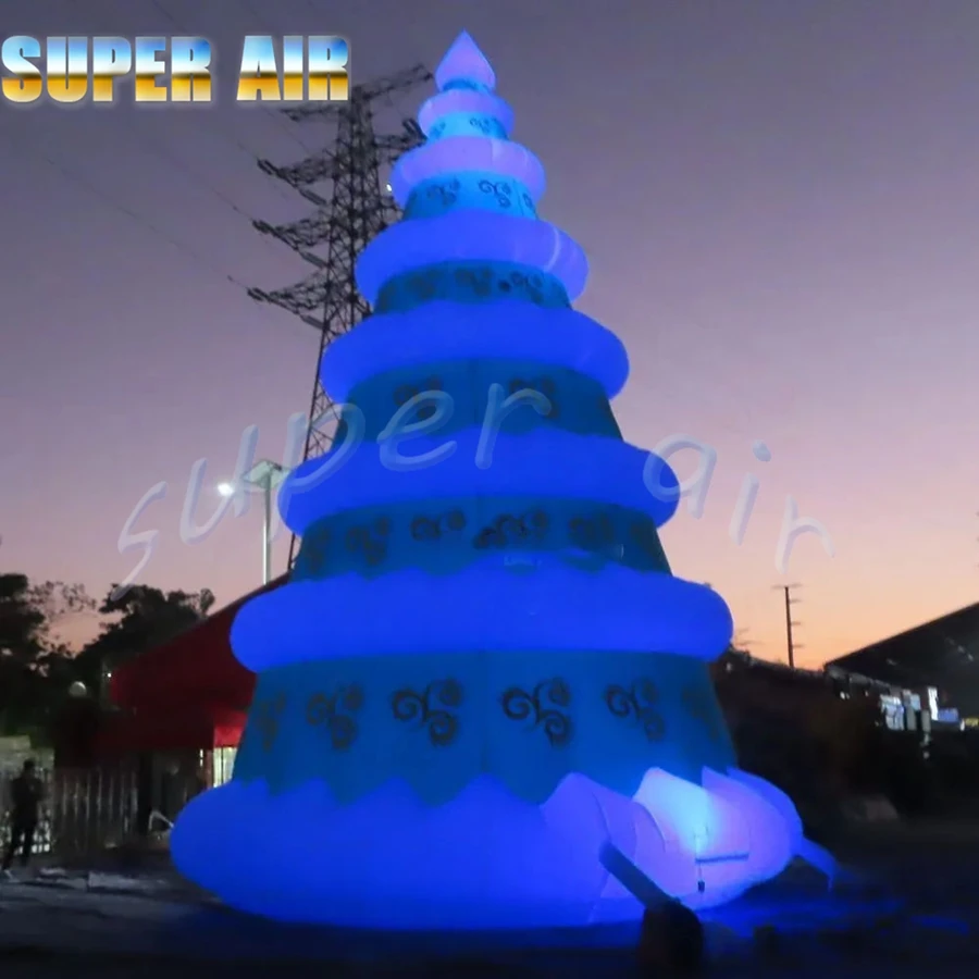 맞춤형 야외 활동 상업용 조명 대형 풍선 크리스마스 트리 풍선 모델