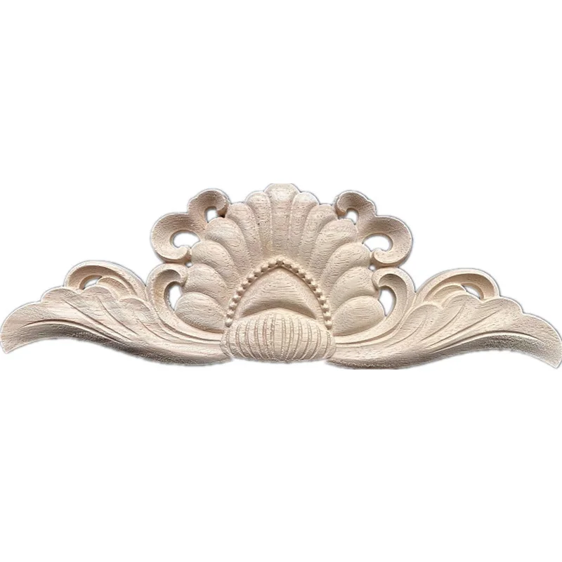 30cm Classic Wood Applique Wooden Carved Corner Onlay Woodcarving Decal for Home Decoration Furniture Door Decor Sculptures