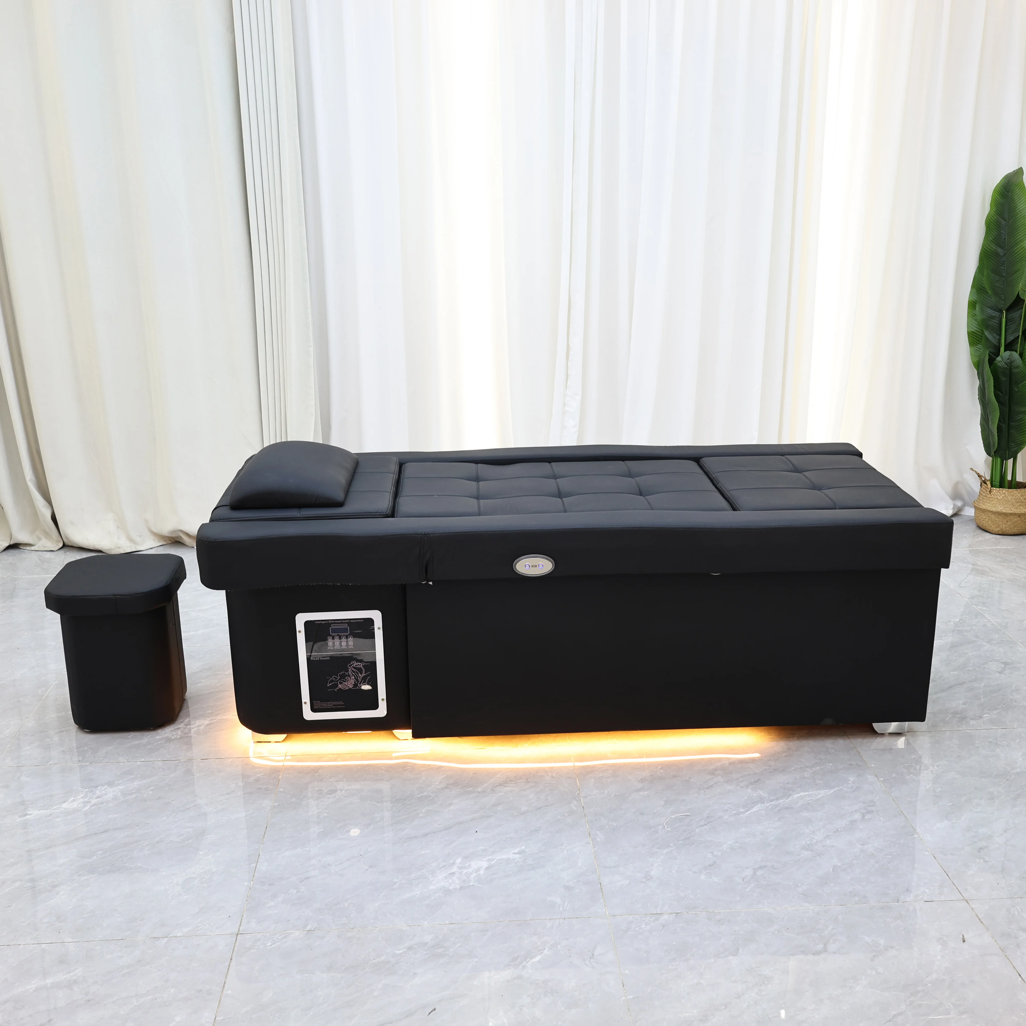XinSheng Elektrisch Verstellbares Shampoo-Bett Massagetisch All-in-One Salon SPA Massageliege mit Haarwaschbecken & Fußbad – Detail 10