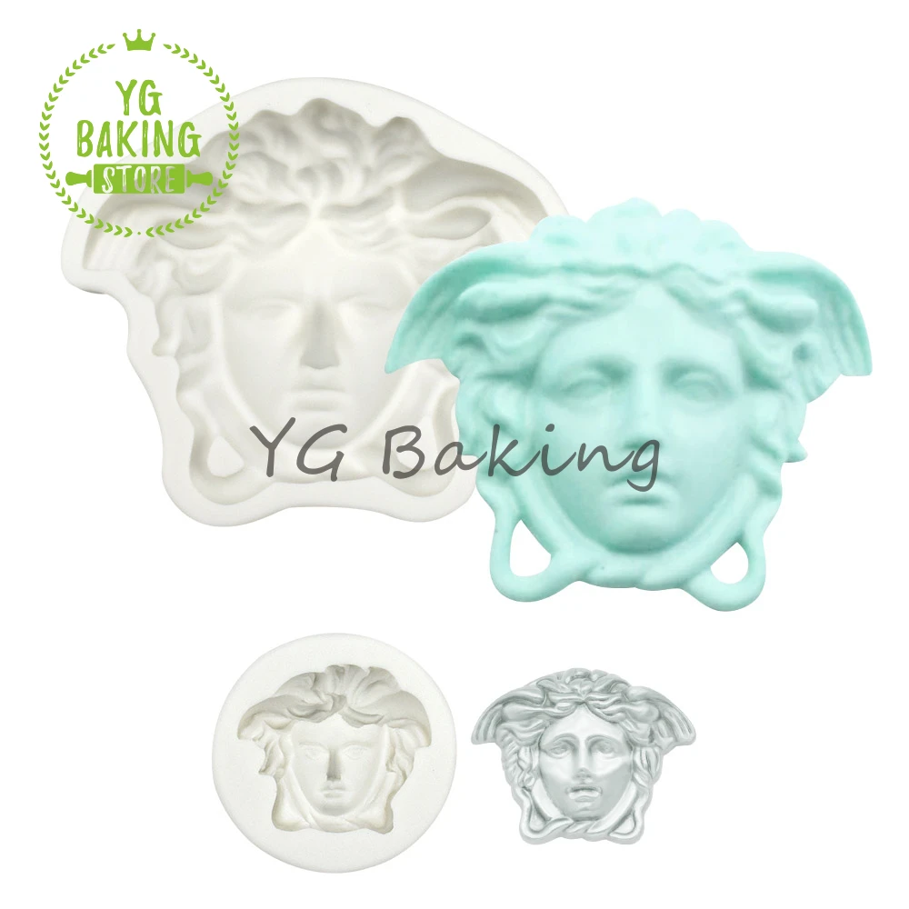 New 3 Size Goddess Head Fondant Silicone Mold DIY Candy Chocolate Cake Decoration Mould Handmade Clay Soap Resin Baking Tools