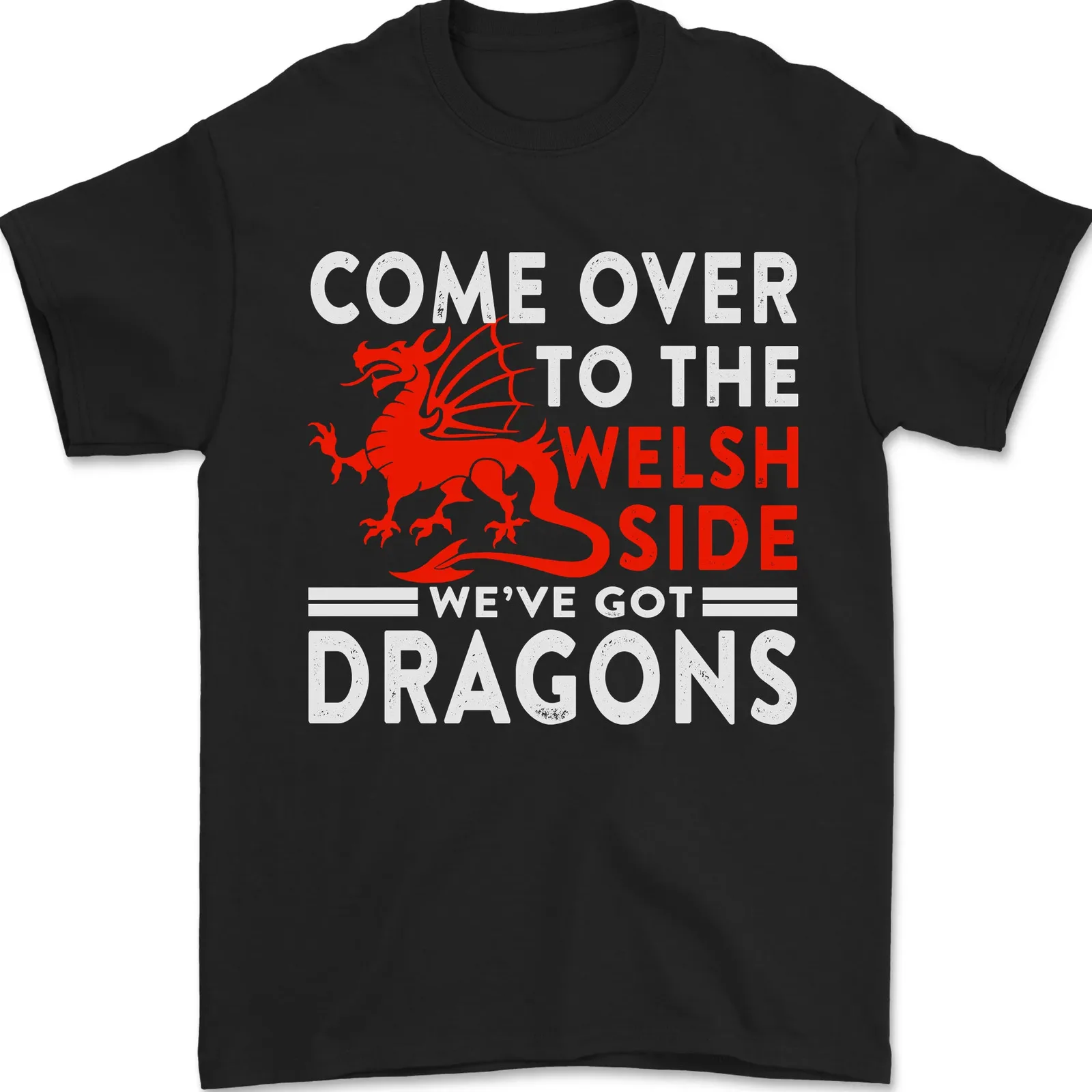 Come to the Welsh Side Dragons Wales Rugby Mens T-Shirt 100% Cotton